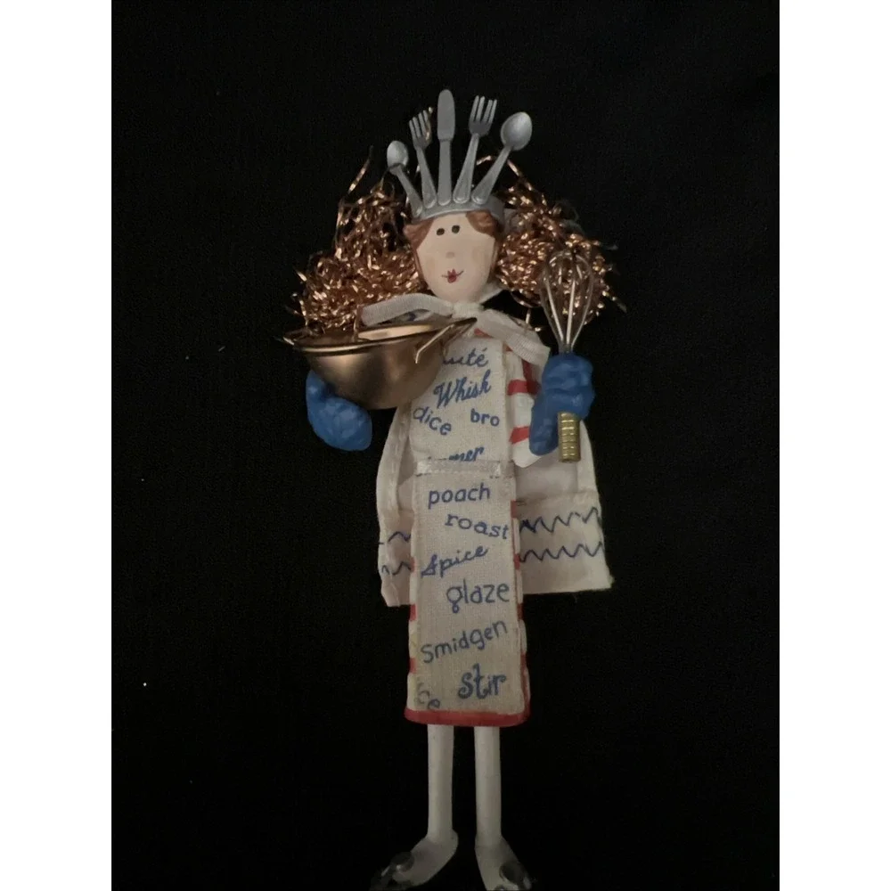 Mixed Media Chef Kitchen Cook Metals Fabric Cutlery Crown